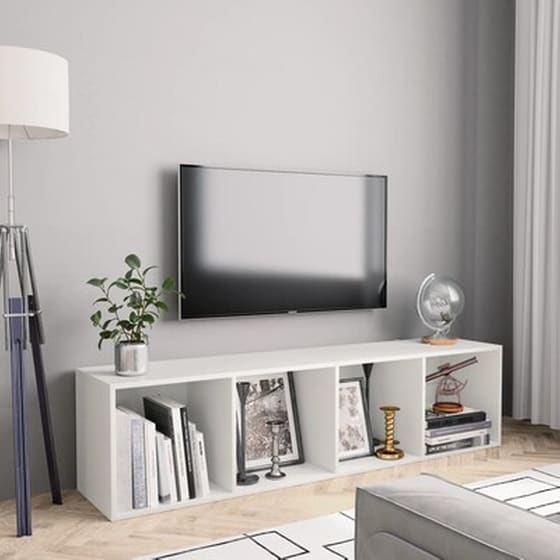 Βιβλιοθήκη VidaXL  Μοριοσανίδα  143x30x36 cm - Λευκό image 1