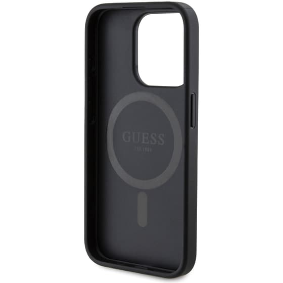 Θήκη Apple iPhone 15 Pro - Guess 4g Logo Collection Magsafe Ring Stand Hard Case - Μαύρο image 1