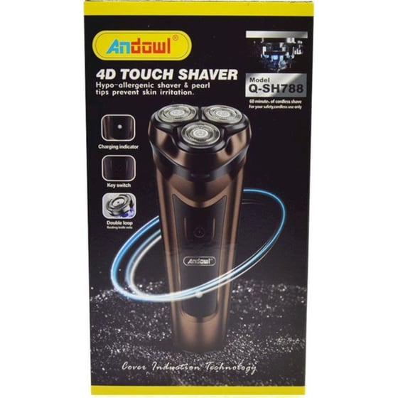ANDOWL Q-SH788 Ξυριστική Μηχανή Επαναφορτιζόμενη Καφέ image 7