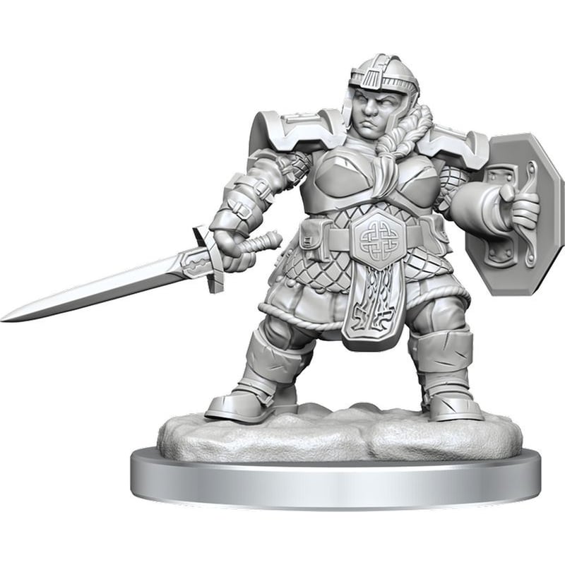 WIZKIDS Nolzurs Mini Dwarf Female Fighter Dungeons Dragons WIZKIDS