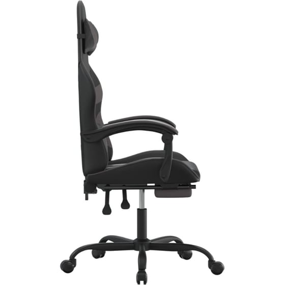 Καρέκλα Gaming VIDAXL 3143858 με Υποπόδιο από Τεχνητό Δέρμα - Γκρι image 1