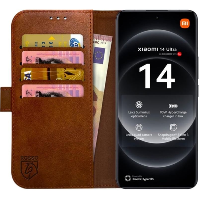 ROSSO Θήκη Xiaomi 14 Ultra - Rosso Element Πορτοφόλι - Brown