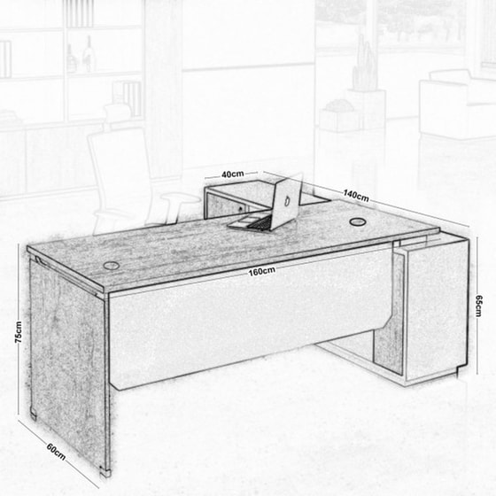 Γραφείο 24Mall 160x60/140x40x75/65cm Sonoma - Γκρι image 1