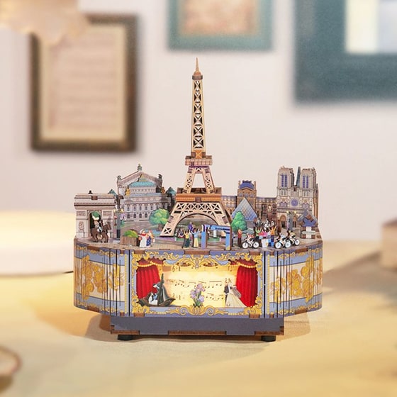 DIY 3D Puzzle Music Box Kit Μουσικό Κουτί - Romantic Paris image 5
