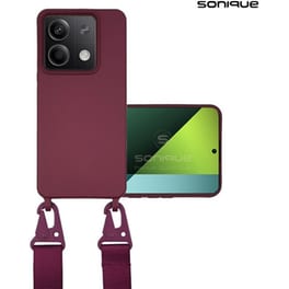 Θήκη Xiaomi Redmi Note 13 5G - Sonique Με Strap - Μπορντό