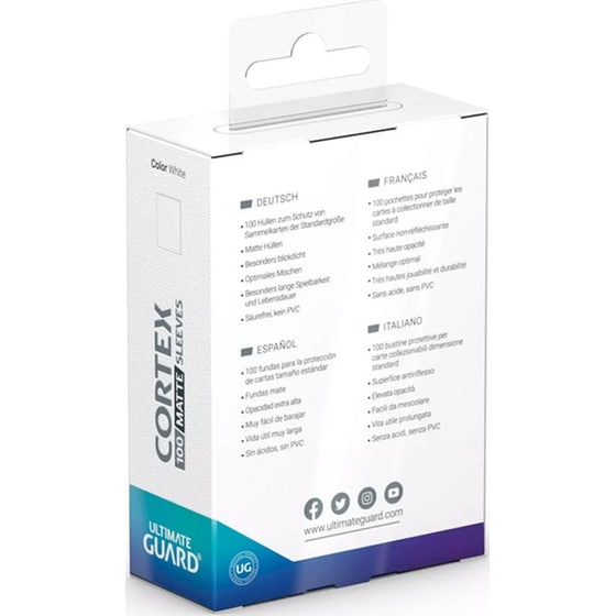 Ultimate Guard Cortex Card Sleeves Standard Size - Matte White (100 Sleeves) image 2