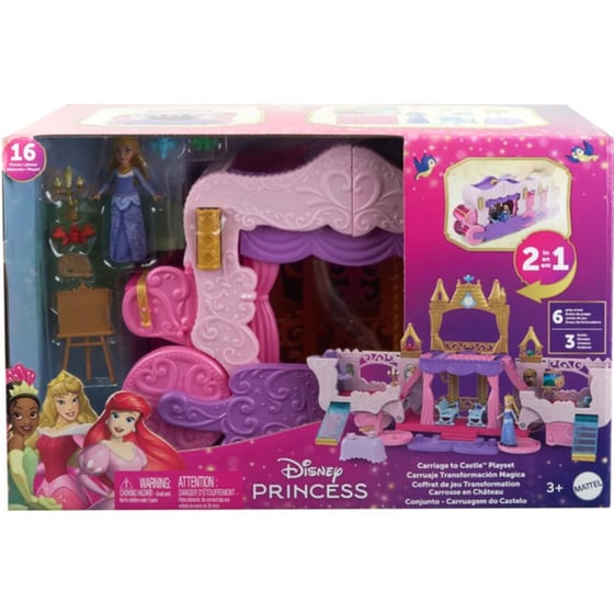 Mini Κούκλες Disney Princess Άμαξα/Καστράκι 2 σε 1 image 0