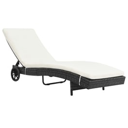 Ξαπλώστρα VidaXL από Συνθετικό Ρατάν 199x60x37 cm - Μαύρη