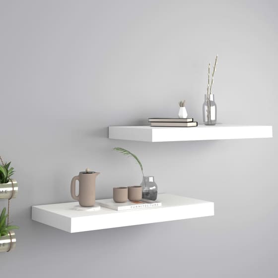 Ράφια Τοίχου VidaXL από MDF 50x23x3.8 cm 2 Τμχ - Λευκό image 1