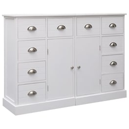 Vidaxl Μπουφές Με 10 Συρτάρια Λευκός 113 X 30 X 79 Εκ. Ξύλινος