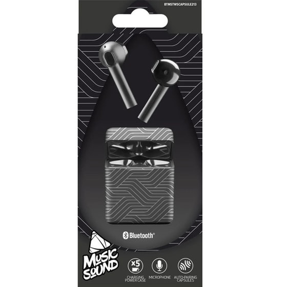 Ακουστικά Bluetooth Cellular Line Music Sound Grey + Powerbank Crystal Audio 10.000mAh - Μαύρα image 1