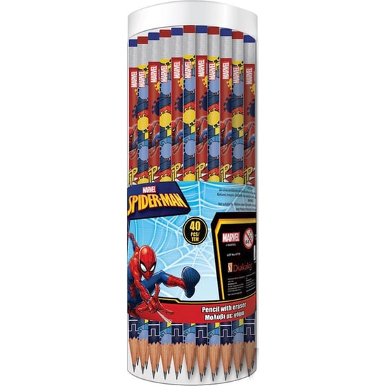 Μολύβι Διακάκης με Γόμα HB2 Spiderman (1 Τεμάχιο) - Τυχαία Επιλογή Σχεδίου image 0