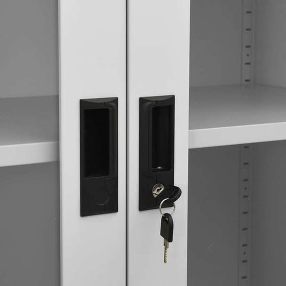 Ντουλάπα Γραφείου VidaXL από Ατσάλι 90x40x180 cm - Ανοιχτό Γκρι image 6