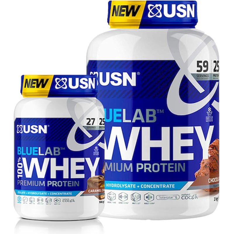 USN Πρωτεΐνη USN Bluelab 100% Whey Premium Protein Σοκολάτα Καραμέλα - 908gr