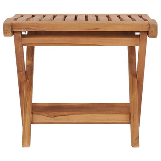 Υποπόδιο VidaXL Πτυσσόμενο από Μασίφ Ξύλο Teak 46.5x49x41.5 cm - Καφέ image 2