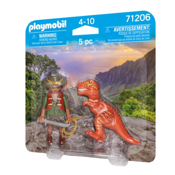 PLAYMOBIL® Duo Pack Dinos Εξερευνητής και T-Rex (71206) image 5