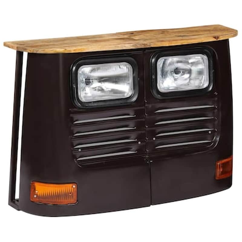 Vidaxl Έπιπλο Βοηθητικό Με Όψη Φορτηγού Σκούρο Γκρι Μασίφ Ξύλο Μάνγκο