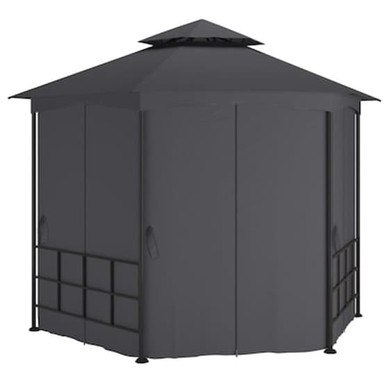 Κιόσκι Vidaxl Ατσάλινο με Καλλύματα 3.1x2.7cm - Ανθρακί image 4