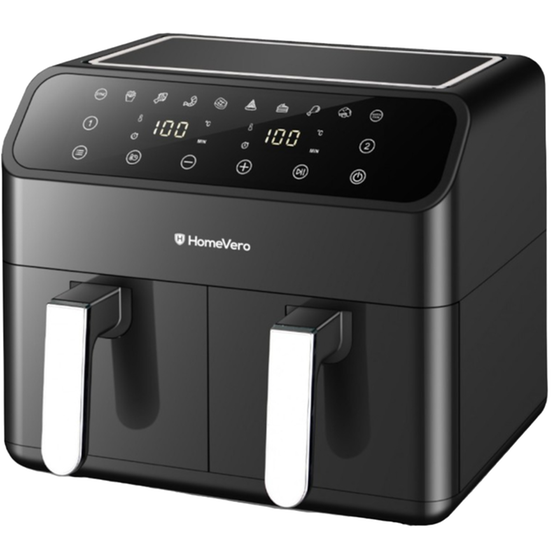 HOMEVERO HV-AF8DD με Διπλό Αποσπώμενο Κάδο 2000 W 8 L Μαύρο Φριτέζα Αέρος image 0