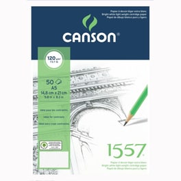 Μπλοκ Σχεδίου Canson 1557 A5 120gr 14.8 x 21 cm A5 50 Φύλλων