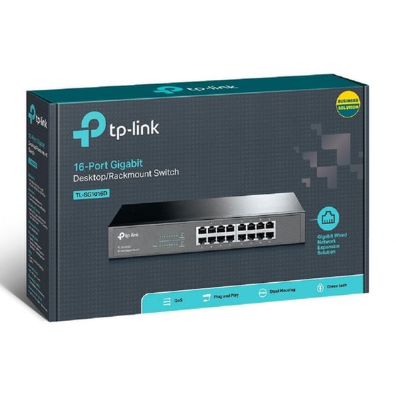 TP-Link TL-SG1016D Network Switch Unmanaged L2 16-Port Gigabit Desktop/Rackmount Switch V12.0 (1730502264) Black image 3