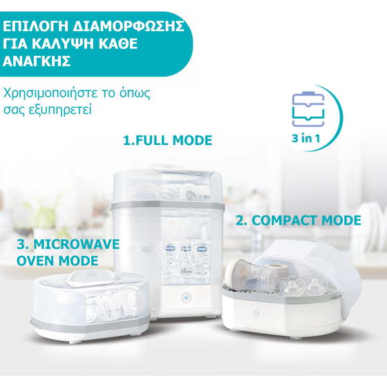Chicco Βρεφικός Αποστειρωτής Μπιμπερό Ηλεκτρικός 3 σε 1 με 6 Θέσεις image 2