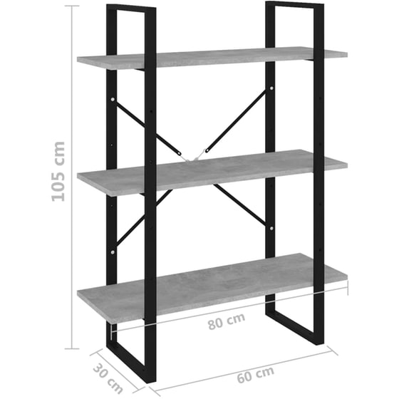 Βιβλιοθήκη VidaXL από Μέταλλο 80x30x105 cm - Γκρι image 4