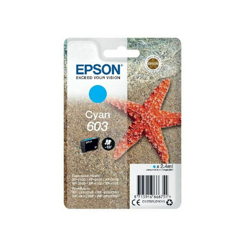 Epson 603 Κυανό Μελάνι Εκτυπωτή C13T03U24010