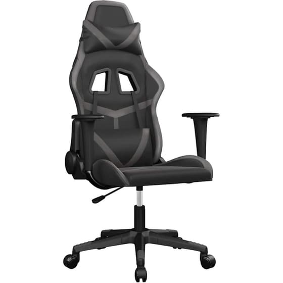 Καρέκλα Gaming VIDAXL 345427 με Ρυθμιζόμενα Μπράτσα από Τεχνητό Δέρμα - Μαύρο image 0