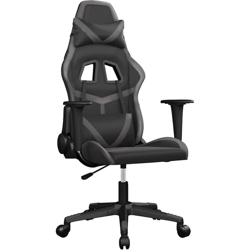Καρέκλα Gaming VIDAXL 345427 με Ρυθμιζόμενα Μπράτσα από Τεχνητό Δέρμα - Μαύρο