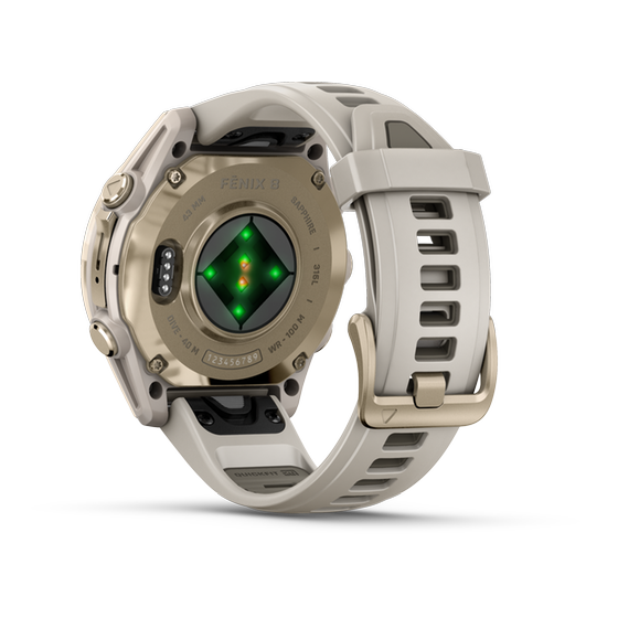 Smartwatch Garmin Fenix 8 43mm - Sapphire, Soft Gold with Fog Gray/Dark Sandstone Silicone Band image 4