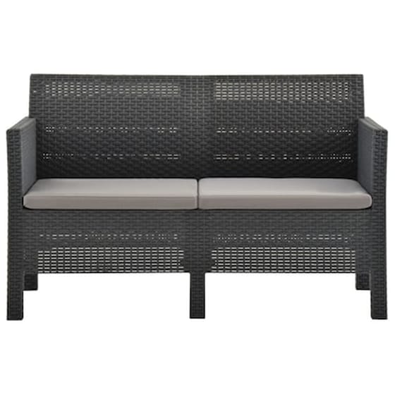 Vidaxl Σετ Καναπέ Κήπου 2 Τεμαχίων Ανθρακί Πολυπροπυλένιο Με Μαξιλάρια image 5