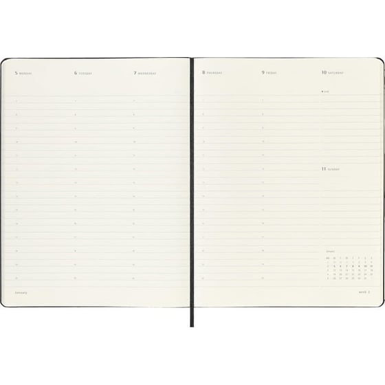 Ημερολόγιο Εβδομαδιαίο Moleskine 2026 12Μ ΧLarge Vertical Pro Black Hard image 4