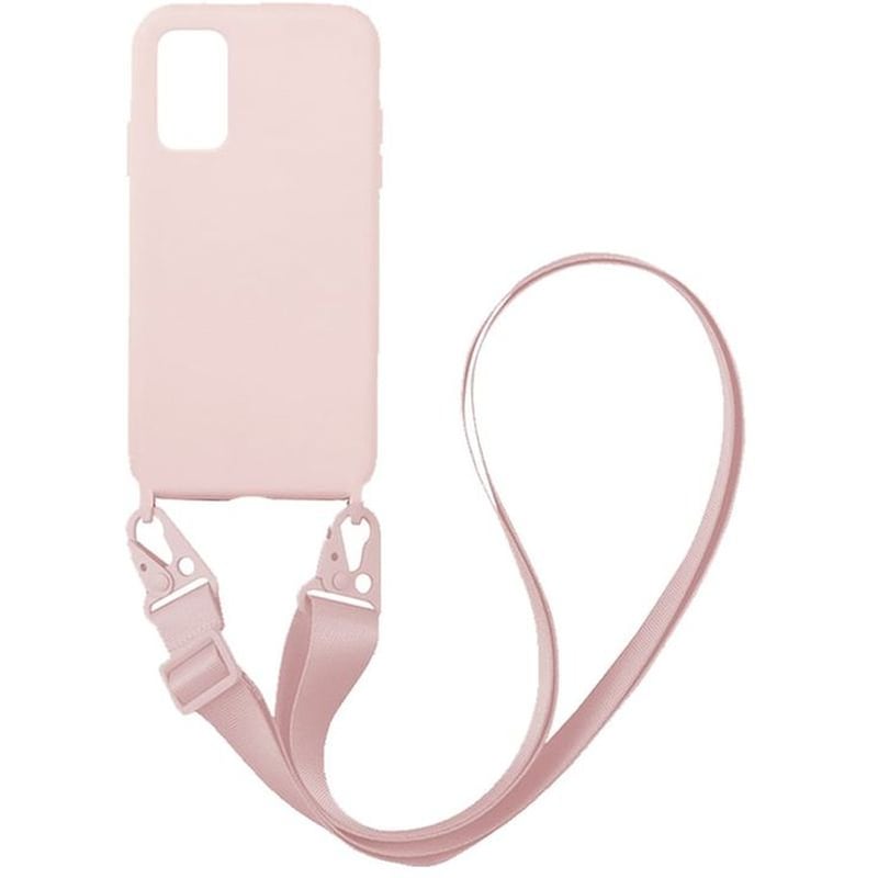 Θήκη Samsung Galaxy A03s - Sonique Carryhang Liquid Silicone Strap - Ροζ