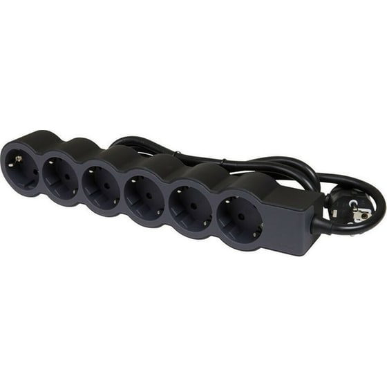 Πολύπριζο Legrand 6 θέσεων 3m - Black/Grey image 1