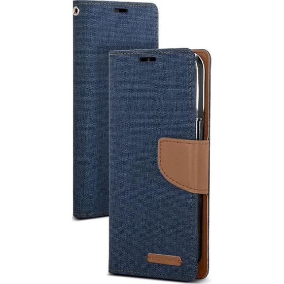 Θήκη Apple iPhone 13 Pro - Mercury Goospery Canvas Diary - Μπλε / Καφέ image 0