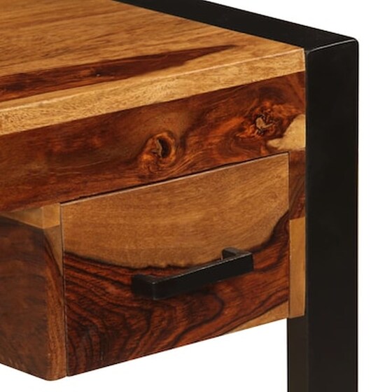 Γραφείο με Συρτάρια VidaXL από Μασίφ Ξύλο Sheesham 110x50cm - Sheesham/Μαύρο image 4