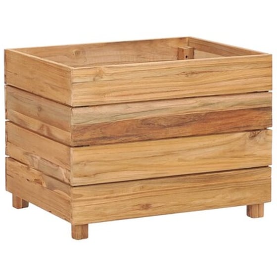 Vidaxl Ζαρντινιέρα 50x40x38 Εκ. Από Ανακυκλωμένο Ξύλο Teak Και Ατσάλι image 2