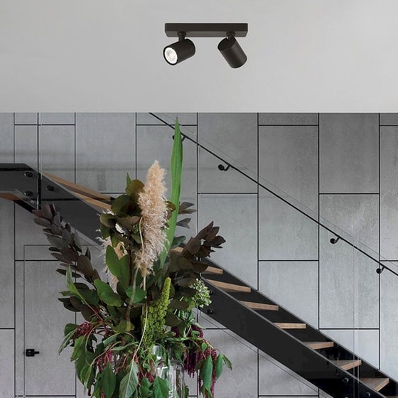 Σποτ Δίφωτο Eurolamp 144-60004 από Αλουμίνιο - Μαύρο image 2