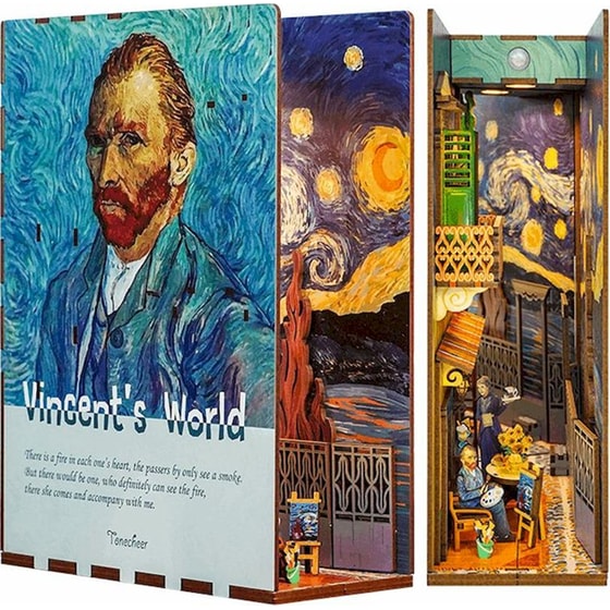 DIY 3D Puzzle Book Nook Kit Βιβλιοστάτης - Vincent's World image 1