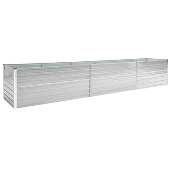 Vidaxl Ζαρντινιέρα Υπερυψωμένη Γκρι 480x80x45 Εκ. Γαλβαν. Χάλυβας image 2