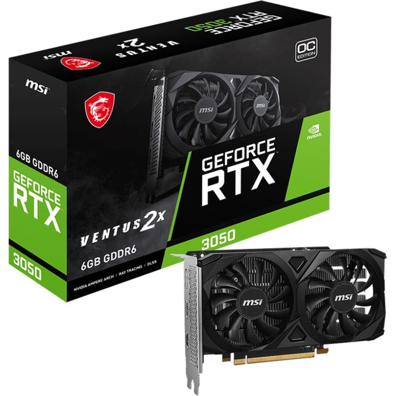 Κάρτα Γραφικών MSI GeForce RTX 3050 VENTUS 2X E 6GΒ OC