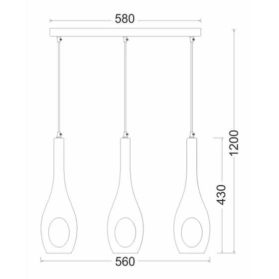 Φωτιστικό Οροφής Τρίφωτο Aca Cave Dla5203 Γυάλινο/Μεταλλικό - Ασημί/Λευκό image 1
