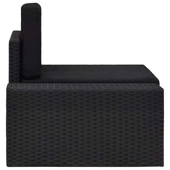 Καναπές VidaXL Γωνιακός Τμηματικός με Δεξί Μπράτσο από Συνθετικό Ρατάν 78.5x65.5x52 cm - Μαύρο image 3