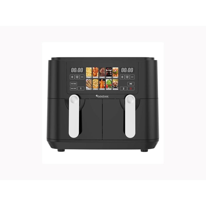 TURBOTRONIC TT-DAF8 2600 W με Αποσπώμενο Κάδο 9 L Μαύρη Διπλή Φριτέζα Αέρος
