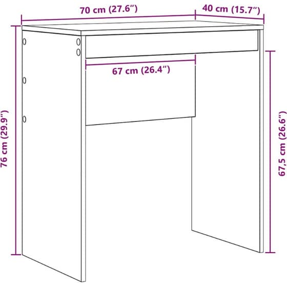 Γραφείο VidaXL 115,5x40x127 cm - Artisan Δρυς (2 τεμ.) image 13