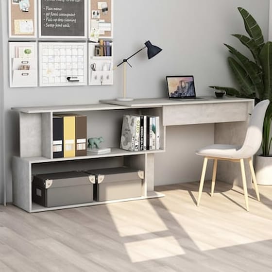 Γραφείο Γωνιακό VidaXL από Μοριοσανίδα 200x50x76cm - Γκρι image 0