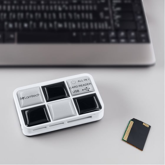 Lamtech Card Reader Lam050127 – USB 2.0 Card Reader SD / microSD Μαύρο-Ασημί image 1