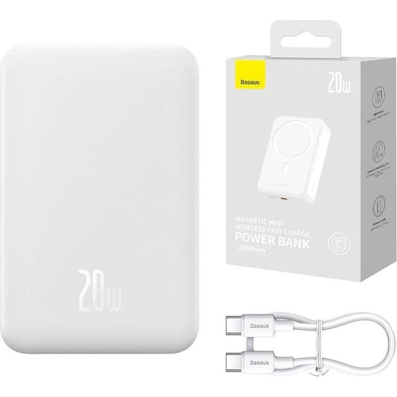 Powerbank Baseus με Magsafe 20000mAh 20W - Λευκό φωτογραφία