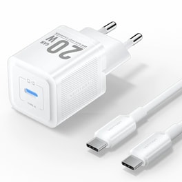 Σετ Φορτιστής Πρίζας Καλώδιο USB-C Vention 20W GaN TZ-FEPW0-EU-01 - Λευκό